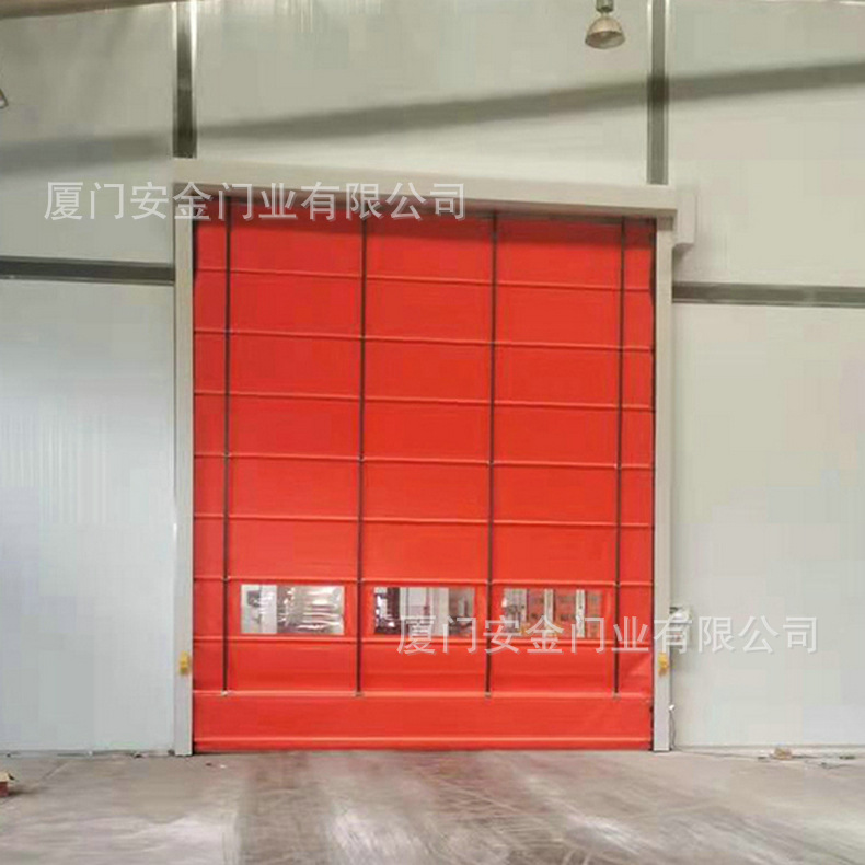 快速堆积门背带式电动卷帘门车间厂房工业门感应折叠提升门
