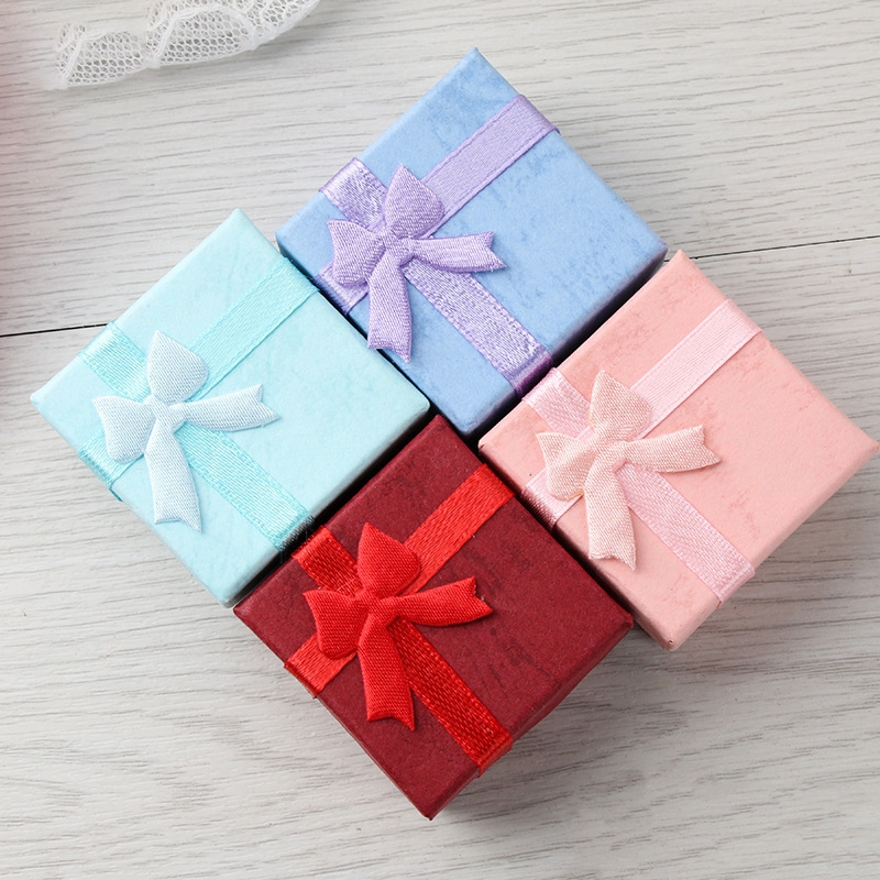 Ring with bow, box, durable accessory, pendant, jewelry, Birthday gift 2