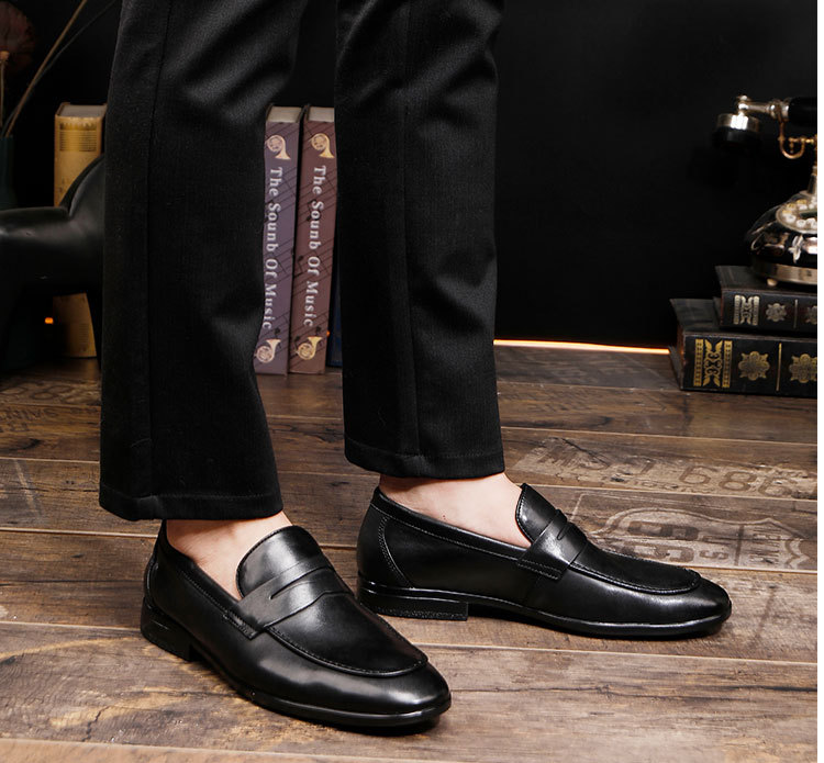 Zakelijke herenschoenen leren instappers loafers met franjes_voghion.com
