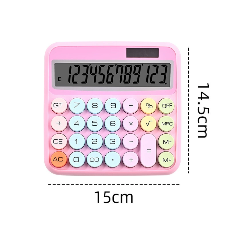 Solar calculator 12-digit digital display large key science computer students use high-value calculator portable