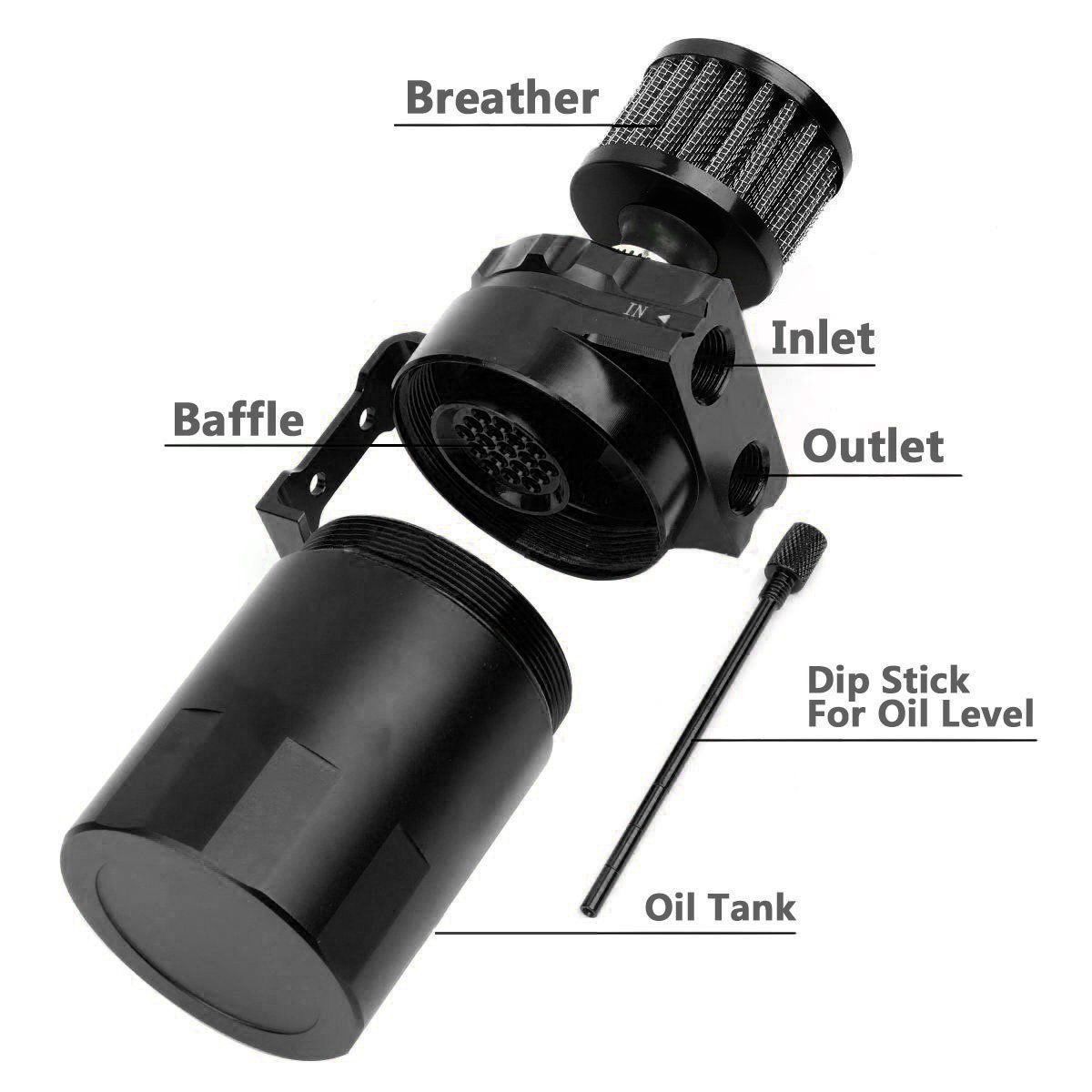 General Automobile 300ml Aluminum Engine Oil Waste Gas Breathable Pot Recycling Filter Pot Oil Gas Separator Oil Tank