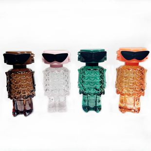 Robot New Perfume Bottle 50ml Spray Glass Portable Travel Empty Bottle Cosmetic Pressing Perfume Bottling