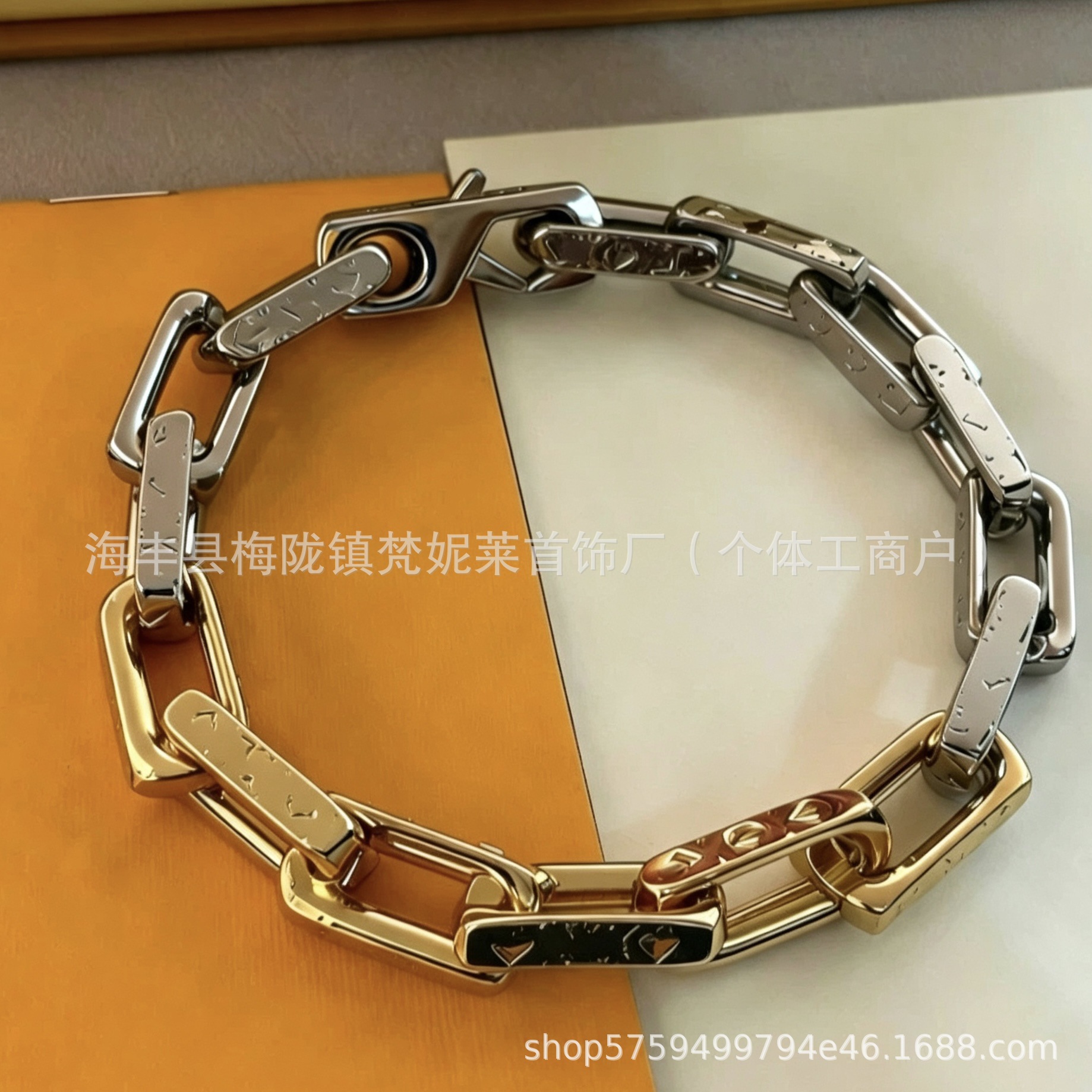 대나무 금과 은팔찌 21cm
