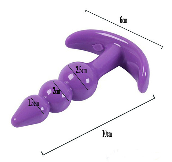 Mini TPE Anal Plug Set with Beaded Design, Pink and Black Options — detail image 8