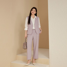 【时髦洋气套装】纤莉秀大码女装简约气质叠穿两件套装胖mm秋新款