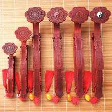 木雕吉祥如意擺件紅木花梨木質客廳玄關裝飾實木寺院手持法器禮品
