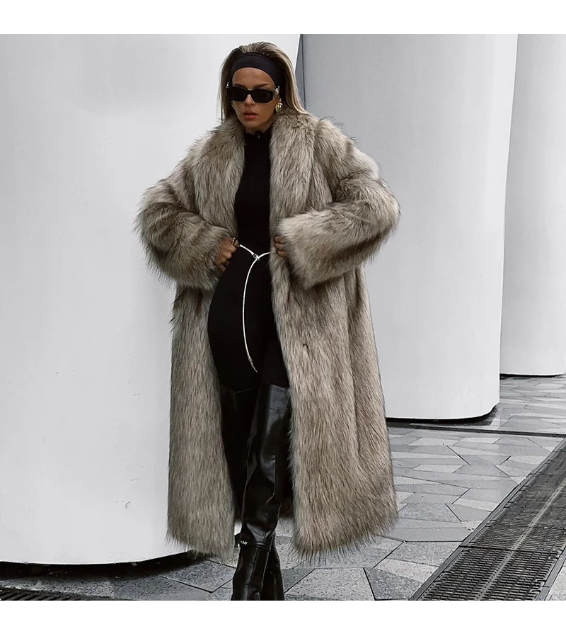Winter Imitation Fox Fur Coat Long Loose Eco-friendly Hair