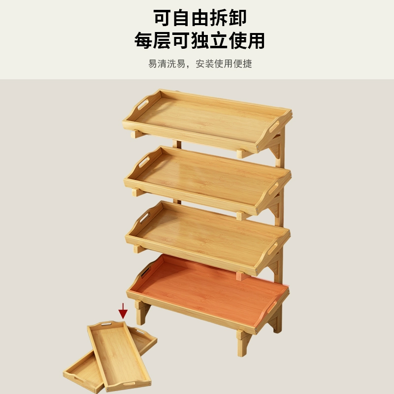 #Kitchen multi-layer storage rack for fruits and vegetables for household use, simple vegetable rack for wall, solid wood floor-standing storage and storage
