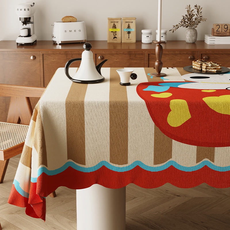 Nuevo tela de mesa de comedor de dopamina tela de viento crema de alta calidad sensación ligera de lujo sala de estar mesa de té cojín de protección de escritorio