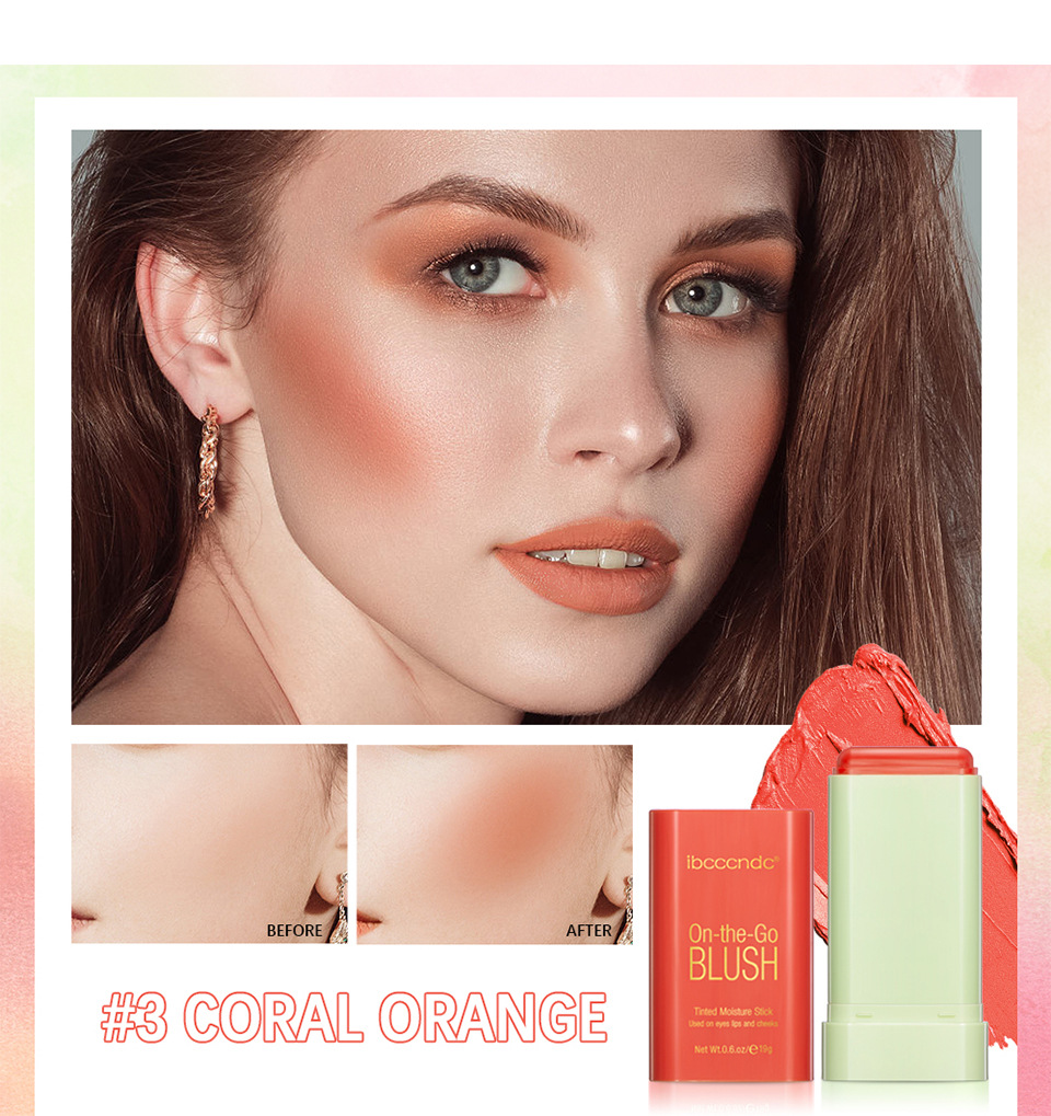 ibcccndc Three-dimensional Blush Cream Red Pink Natural Smooth Blush Blush Apply Blush undefined