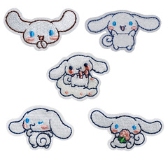 Creative Computer Embroidered Fabric Patch for New Cherry Dog Ear Style, Adorable DIY Self-Adhesive Patch for Fashion Accessories, Wholesale OEM