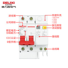Delixi Electric leakage protection switch DZ47sLE household 2P63A small air switch with leakage protection
