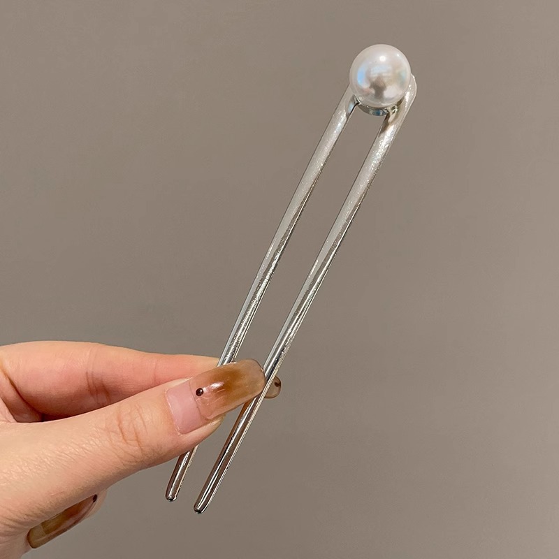 2025 nueva horquilla perla en forma de U, nueva horquilla de pelo de alto nivel femenino chino, horquilla, peine, dispositivo de fijación de cabello