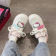 女童KT猫帆布鞋2025年春秋新款防滑单鞋卡通儿童童鞋中大童潮时尚