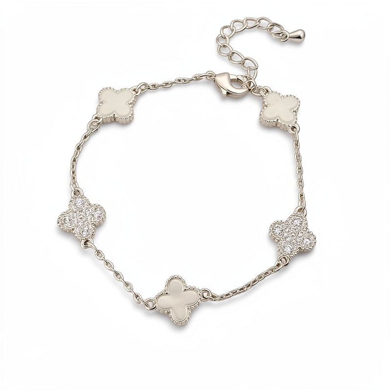 Brazalete de flores azules con diamantes, pequeña pulsera dulce y fresca, lujosa, alta calidad, moda diaria, joyas de brazales versátiles.