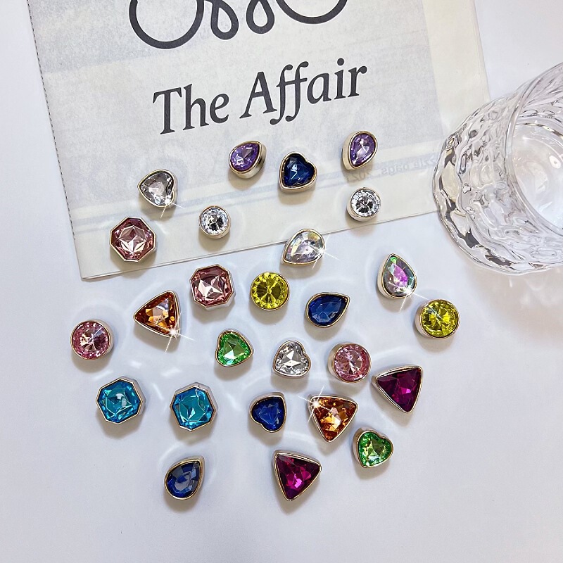 Cross-border New Fit Cross Hole Shoes Accessories DIY Crystal Diamond Shoes Flower Decorative Buckle Hole Garden Shoes Accessories