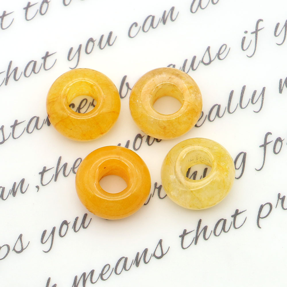 Pequeño anillo de piedra natural botón de seguridad de cristal DIY cuerdas de trenzado cuentas de pulsera collar accesorios colgante