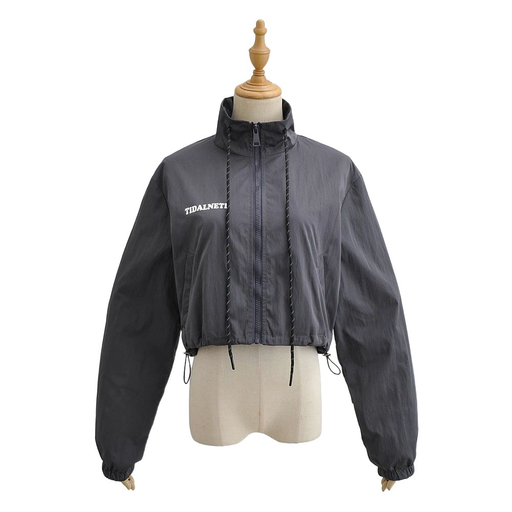 Новая женская спортивная куртка на весну-осень 2024 в европейском и американском стиле, повседневная, свободного кроя, с завязками и воротником-стойкой, в стиле Ins.