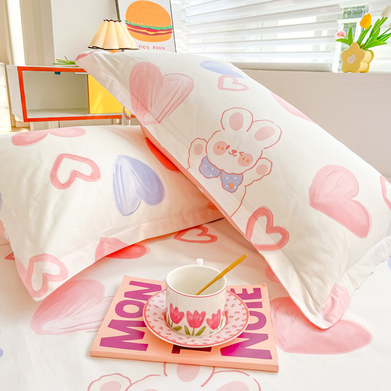Funda de almohada fresca pequeña de algodón puro Un par de fundas de almohada para el hogar individuales 48x74cm Funda interior de núcleo de almohada de algodón Student 4