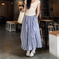 実写 ~ 2025夏の新型レース格子スカート女性デザイン感不規則格子スカート81531