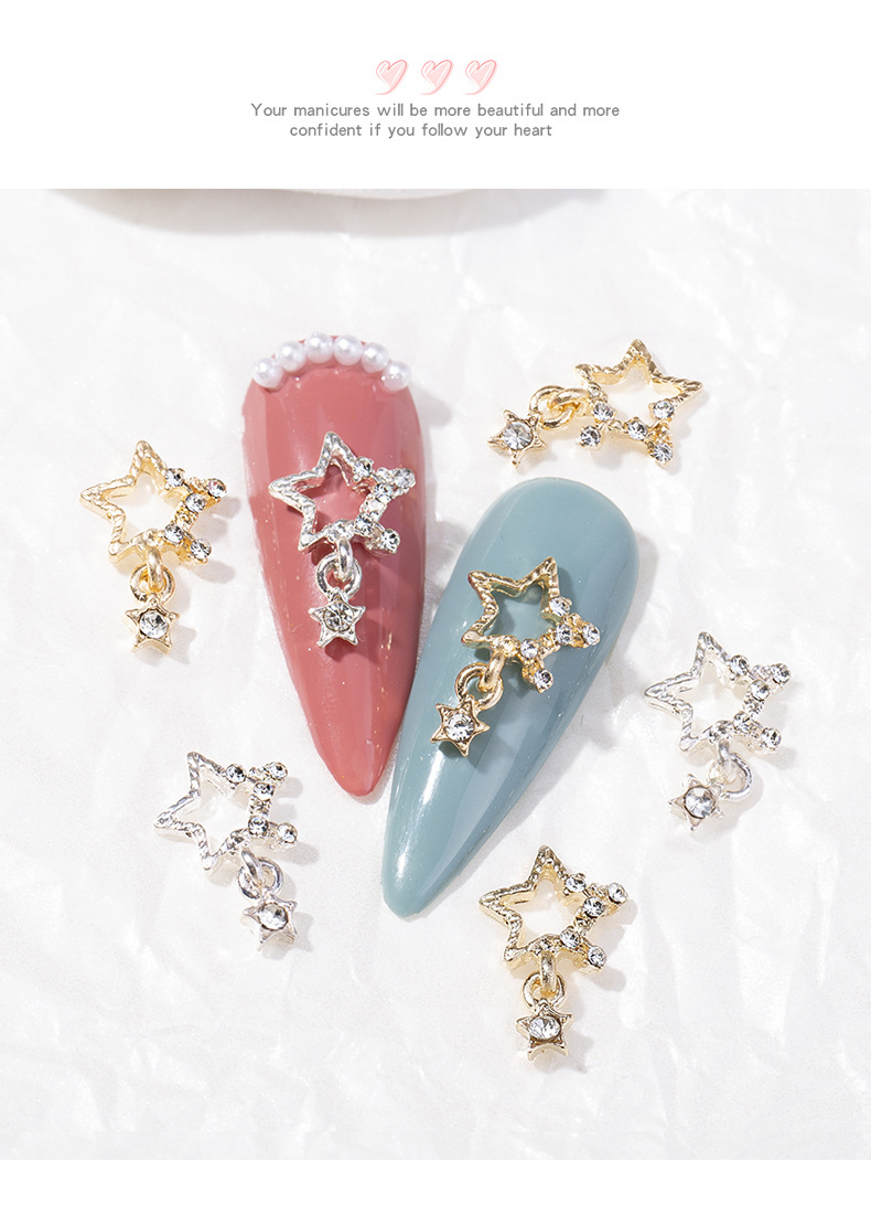 Cute Sweet Star Bow Knot Alloy Nail Decoration Accessories 1 Piece display picture 3