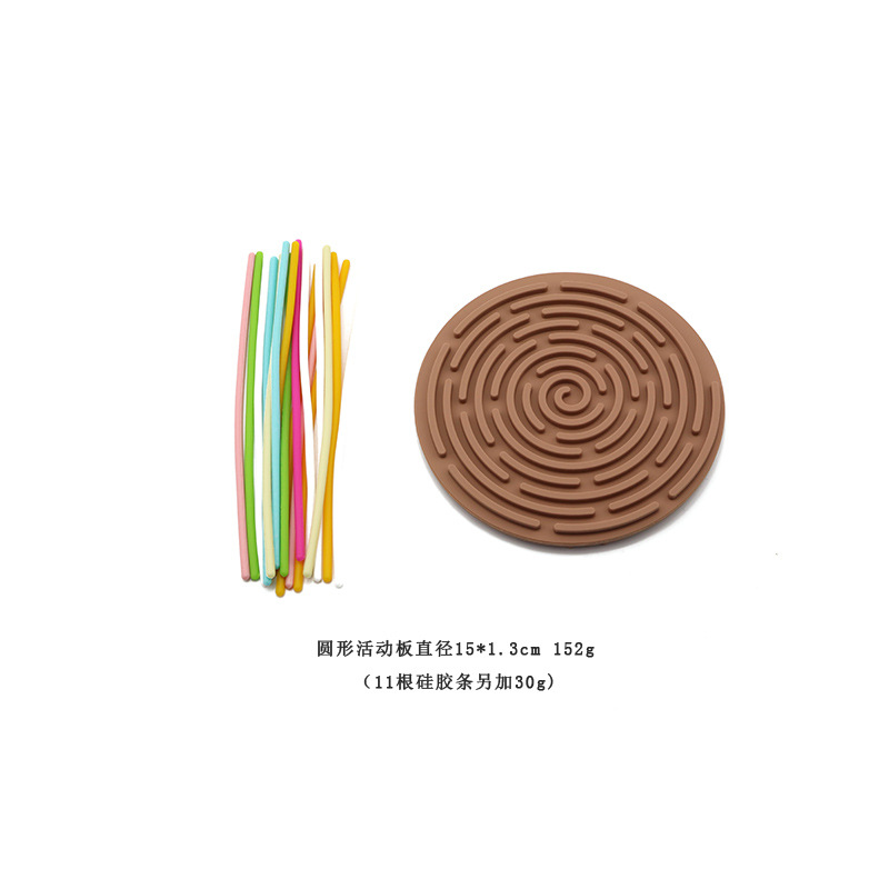 라운드 핑크(실리콘 스트립 12개 및 검정색 천 가방 포함)