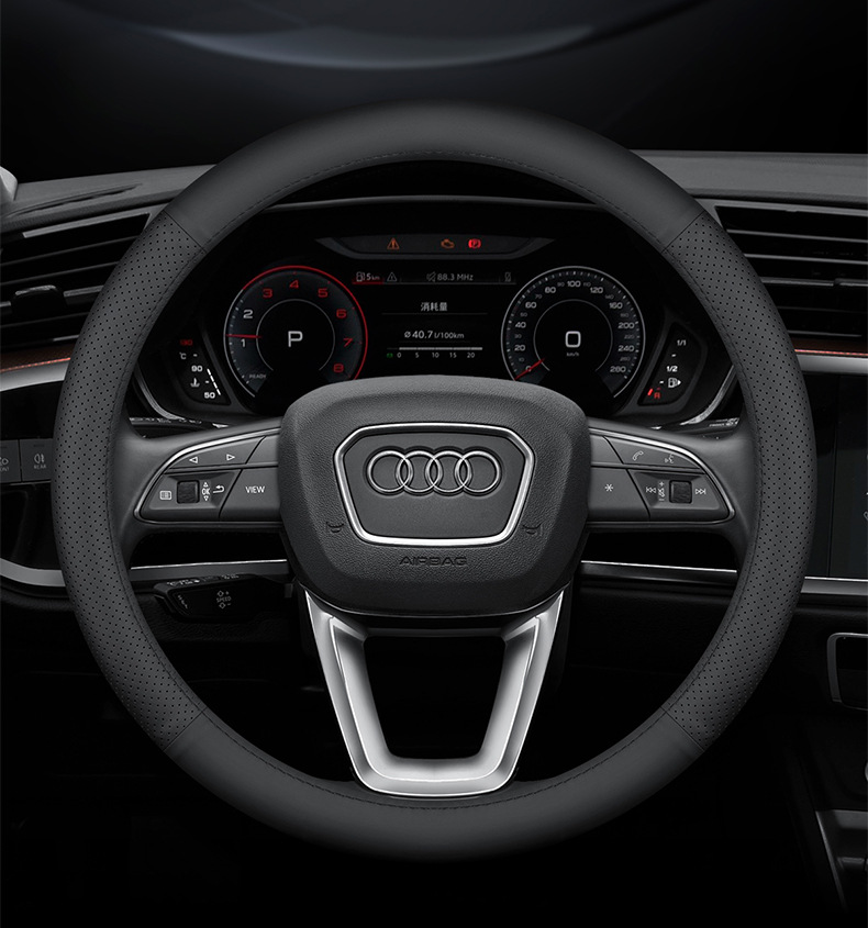 First layer cowhide special Audi leather steering wheel cover Q5L A4L A3A6L Q3Q2L A5Q7 car handle cover