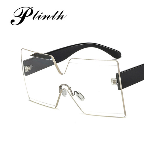  New Fashion Full Rim Sunglasses, European and American Trend, Frameless Black Sunglasses, Cross-border Fashion Eyewear, Trendy and Stylish