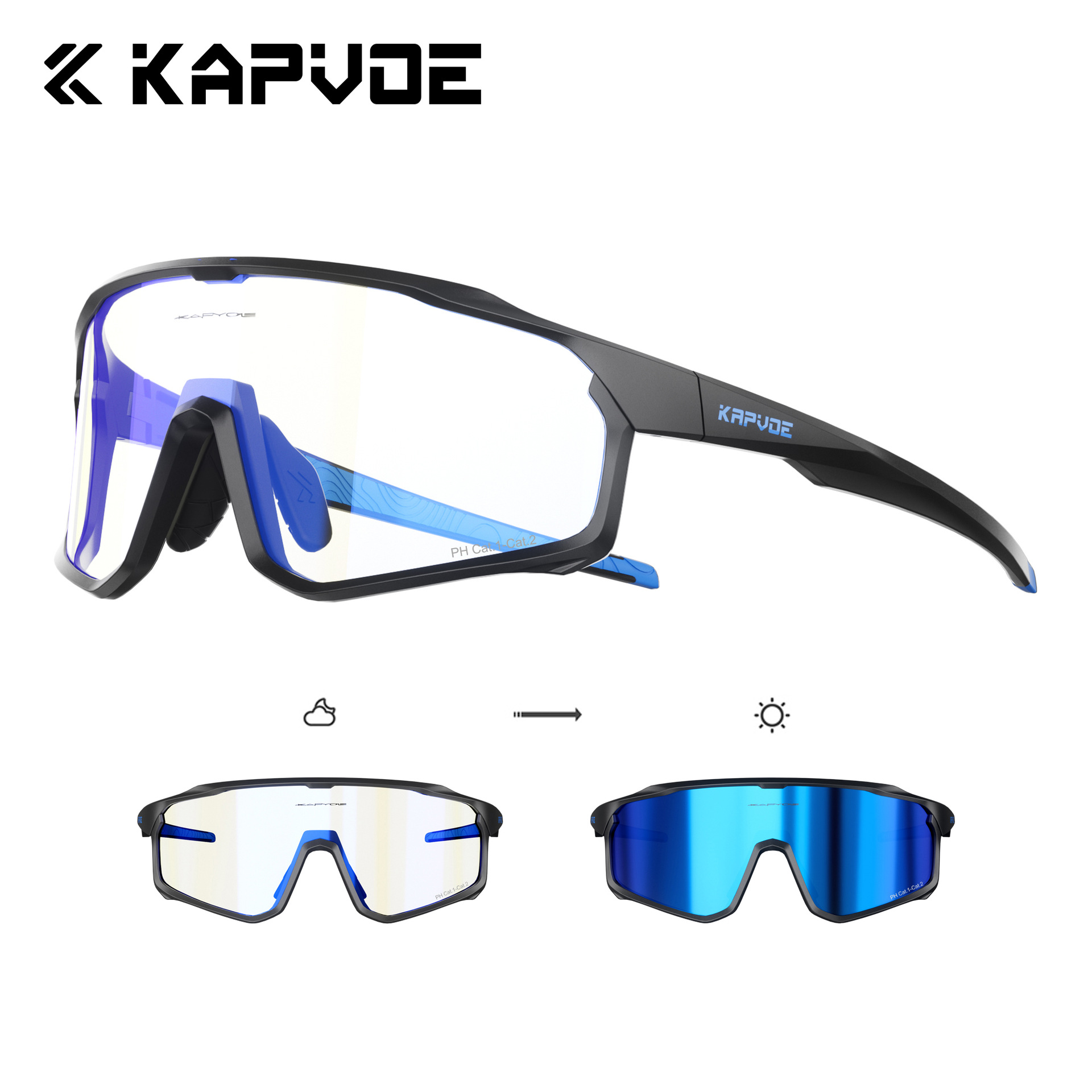 Gafas Fotocromáticas de Ciclismo con Marco Desmontable de TR90, Fotocromático y Anti-Arena, para Deportes al Aire Libre