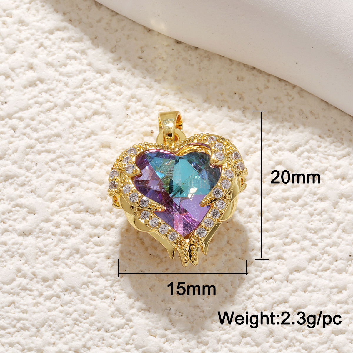 Casual, Elegant, Streetwear Style 1 Piece 15 * 20mm Copper Zircon Heart Shape Pendant