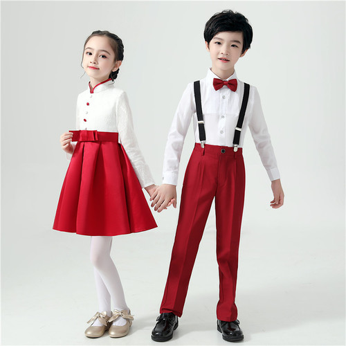 New Year's Day children's performance costumes, primary school boys' choir uniform, girls' dance skirt, recitation competition performance attire