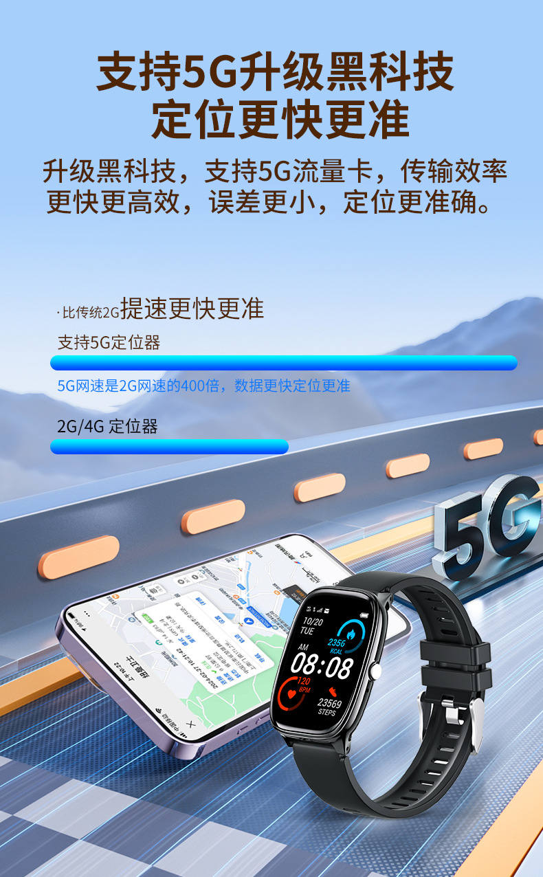 Newman Elderly Phone Watch Gps Locator Elderly Anti-Lost Anti-Fall Smart Heart Rate Blood Pressure Health Monitor J