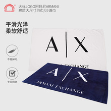 割绒活性印花大标logo全棉大尺寸吸水家用浴巾沙滩巾外贸跨境热款