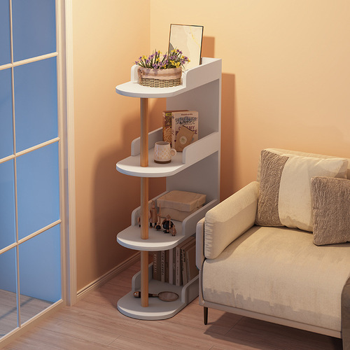 Living room sofa side storage rack bedroom bedside narrow clip gap storage shelf storage cabinet small bookshelf floor