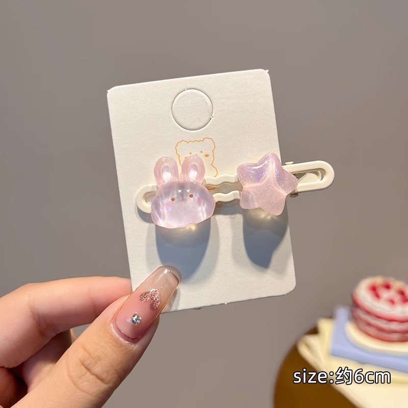 多巴胺彩色刘海发夹女夏天碎发鸭嘴一字夹发卡ins侧边夹子头饰品|undefined