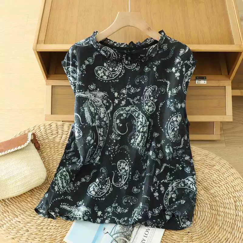Summer shirt, retro cardigan sleevless