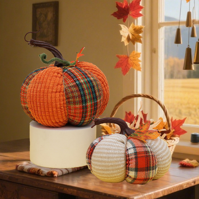 Cross-Border Harvest Festival Pumpkin Creative Colorful Window Decoration Simulated Knitted Pumpkin Ornaments Party Atmosphere Arrangement