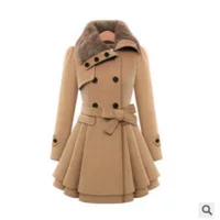 Шерстящее пальто, AliExpress, wish, европейский стиль, облегающий, повышенная толщина, (физические)