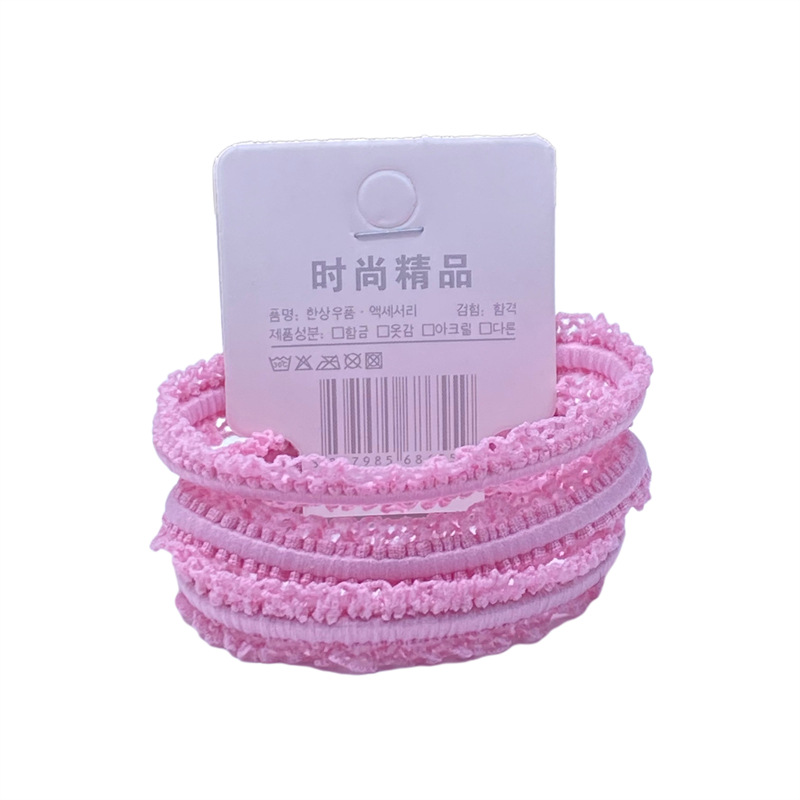 Estilo coreano simple accesorios para el cabello cuerda de pelo de encaje básico exquisita cuerda de pelo plano banda de goma 2 yuanes tienda de banda de pelo para las mujeres
