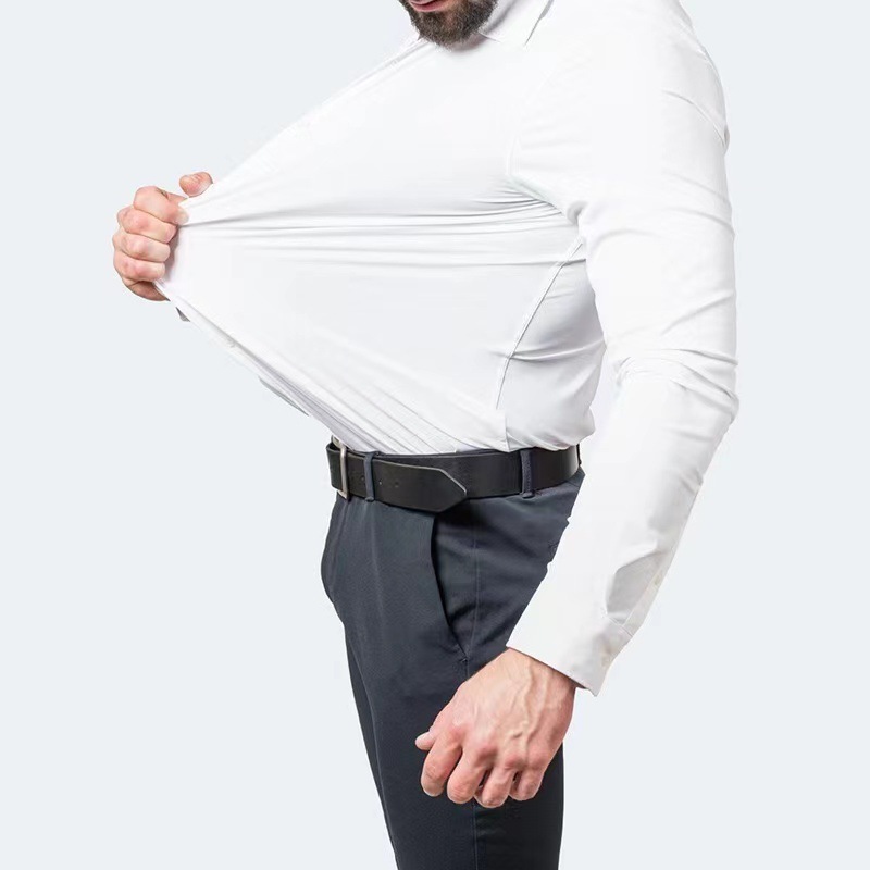 Cross-Border Four-Way Stretch Non-Iron Men's Long-Sleeved Shirt Foreign Trade Hot-Selling Vertical Amazon European Size Men's Shirt Cross-Border Four-Way Stretch Non-Iron Men's Long-Sleeved Shirt Foreign Trade Hot-Selling Vertical Amazon European Size Men's Shirt