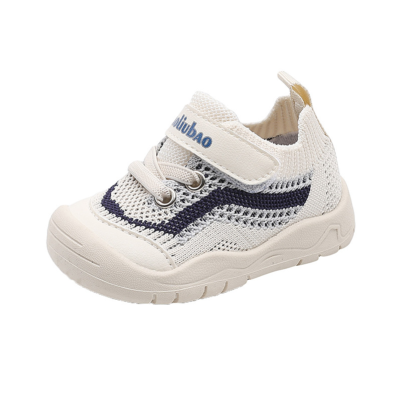 Primavera y otoño nuevos zapatos de malla para bebés zapatos para niños pequeños transpirables zapatos casuales de suela suave de tejido volador para bebés y niños pequeños zapatos para niñas