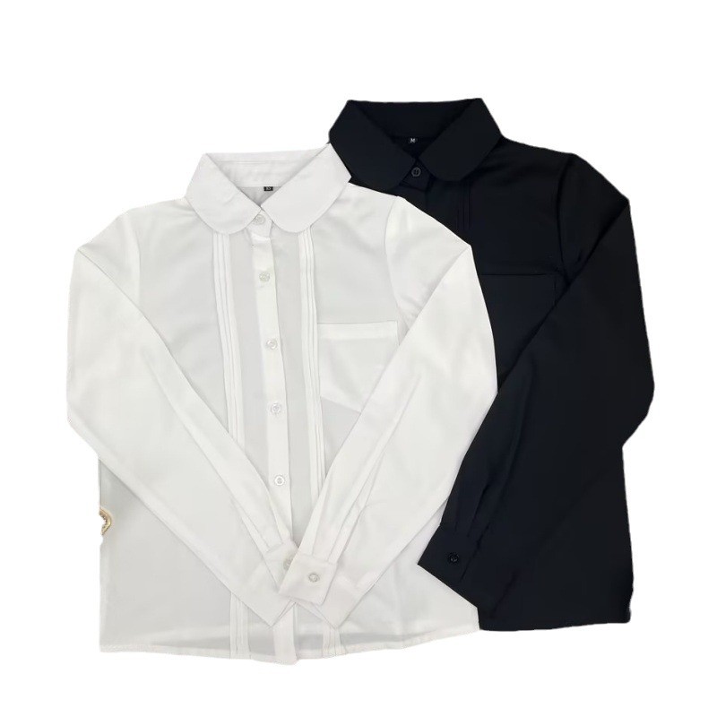 오리지널 JK 셔츠 정통 오르간 플리트 대학 스타일 흑백 스위트 조커 학생 교복 클래스 통근 짧은 긴 소매