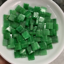 翡翠干青万字小配饰9mm满绿玉石隔珠编挂绳穿手链珠串diy玉器