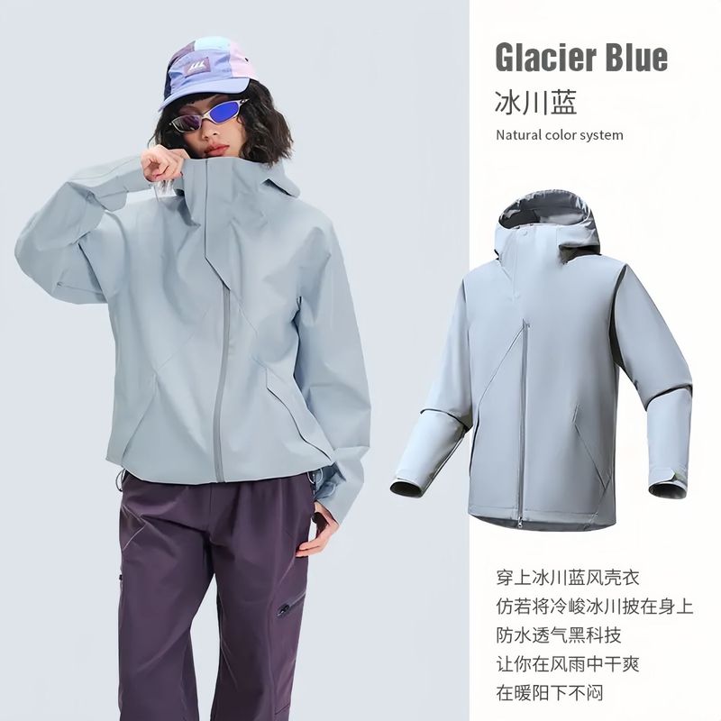 Shanke 軽量ジャケット 女性用 防風、防水、耐油性 アウトドア デュポン 三防性 磁気吸着 ハイキングと登山ジャケット 男性用|undefined