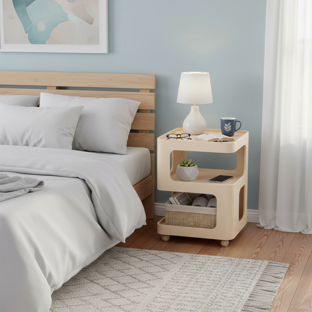 铁艺床头柜家用现代小众设计感卧室爆款小型创意无甲醛床头置物架