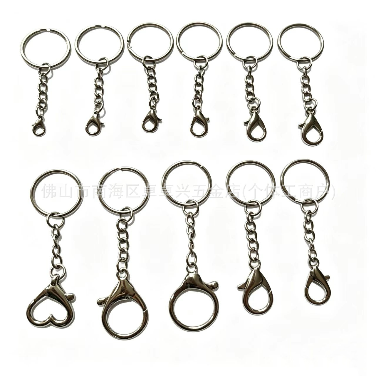 Zinc alloy swivel hook clasp fish mouth buckle 35mm dog buckle + key ring DIY hardware keychain accessory parts