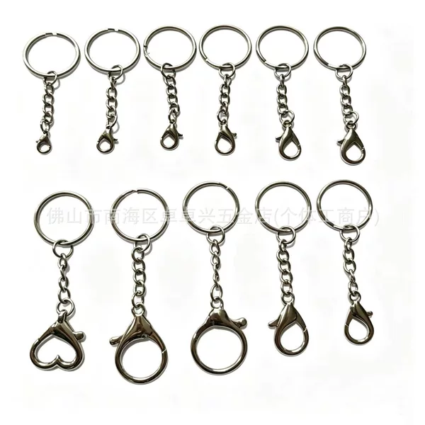 Zinc alloy swivel hook clasp fish mouth buckle 35mm dog buckle + key ring DIY hardware keychain accessory parts