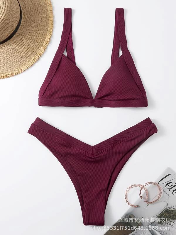 Mingyi nuevo popular multicolor color sólido pequeño hoyo bar moda europea y americana sexy multicolor Bikini traje de baño de las mujeres