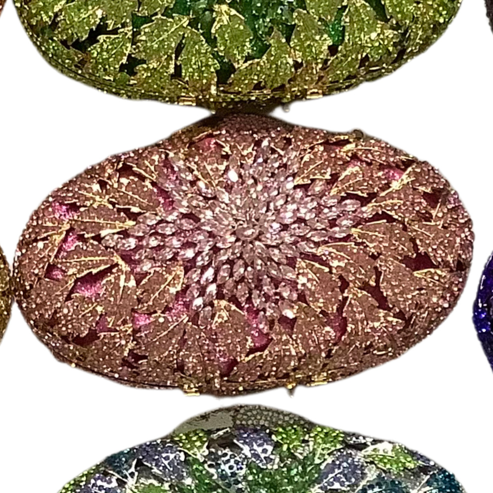 Bolsa de fábrica directa de diamantes transfronterizos bolsas de cristal de diamantes coloridas bolsas de cena vestidos bolsas de mano de mujer