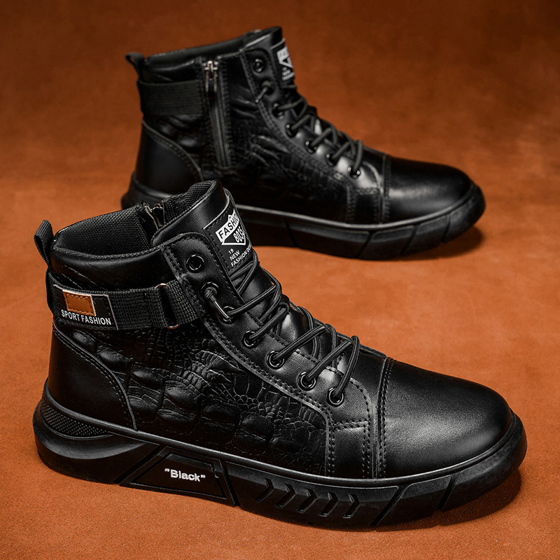 Nuevos zapatos de hombre británicos Martin botas de color sólido para hombres Chelsea botas de moda moda al aire libre zapatos de trabajo deportivos versátiles